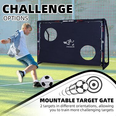 Футбольні ворота ZERRO для вулиці 180/240/300 для дорослих та дітей для гри та тренувань у саду 180 чорного кольору з цільовою стінкою та футбольним м&39ячем