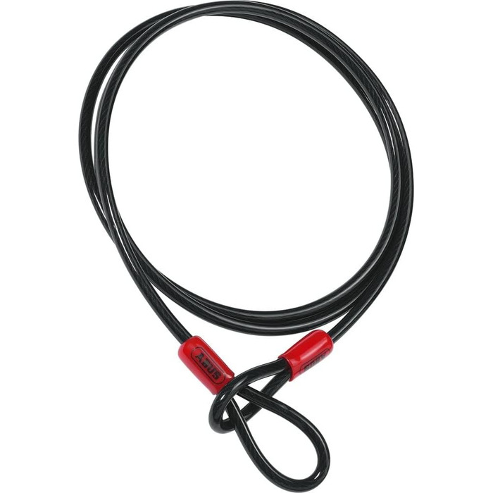 Трос ABUS Cobra 8 Loop - сталевий трос із пластиковим покриттям - захисний для велосипедних та мотоциклетних аксесуарів - довжина 2,5 метра, товщина 8 мм, чорний, 250 см