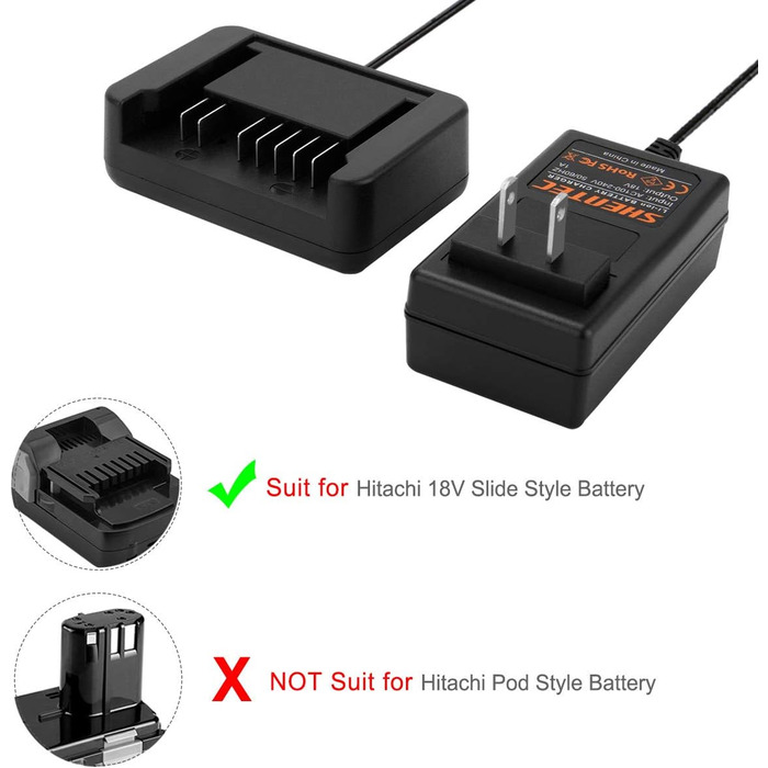 Зарядний пристрій Shentec 3000mAh для літій-іонного акумулятора, сумісний з акумулятором Hitachi 18V 339782 BSL1830C BSL1815 шт. BSL1815S BSL1830 330139 330557 для Hitachi 18V зарядний пристрій