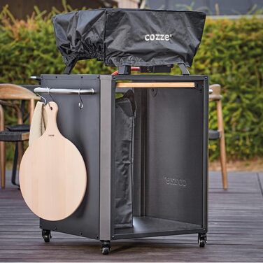 Газова піч для піци Cozze на відкритому повітрі - швидко та легко, ідеально підходить для піци Ø34 см, електронне запалювання, двошарова термостійка тип, 17'