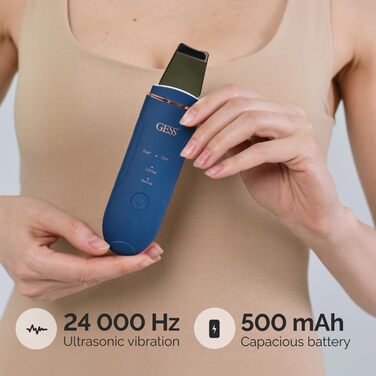 Очищувач пор для обличчя, пілінг для обличчя, ультразвуковий пілінг, іонофорез, ультразвукова лопатка для шкіри, прилад для догляду за обличчям, 4 режими, проти акне, ліфтинг