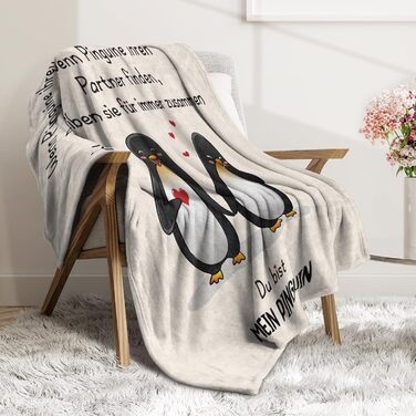 Подарунок на День святого Валентина для нього/неї, подарунки &quotЯ тебе кохаю&quot для жінок та чоловіків, персоналізована ковдра з пінгвіном, для партнера, подарунок на річницю для нього/неї, подарунок на День святого Валентина 157x132 см
