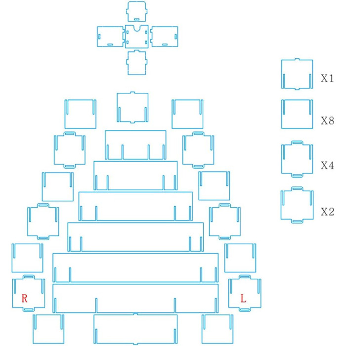 Дерев'яний календар для різдвяної ялинки 24 дні Kelisdi