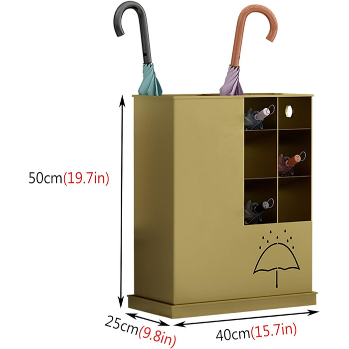 Підставка для парасольок AWMYEZOU, прямокутна металева підставка для парасольок для дому/готелю, водонепроникний тримач для парасольки зі знімним піддоном для крапель, каркас парасольки для довгих коротких парасольок/d