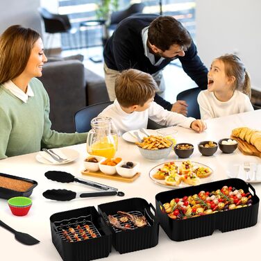 Аксесуари для фритюрниці FTUREERA для фритюрниці Ninja Foodi AF500EU 10.4 л, аксесуари для фритюрниці 116 шт. для ніндзя, включаючи силіконову форму, решітку для гриля, папір для випічки, силікон для форми для випічки