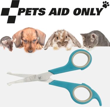 Ножиці для грумінгу Pets Aid Only, із заокругленим кінчиком, ножиці для лап, загальна довжина 14,8 см, довжина леза 5,1 см, сріблясті, легована сталь