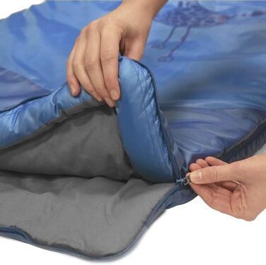 Дитячий спальний мішок Dream Express від Outdoorer - ковдра-спальний мішок для дітей, з бавовняною підкладкою, синій/жираф