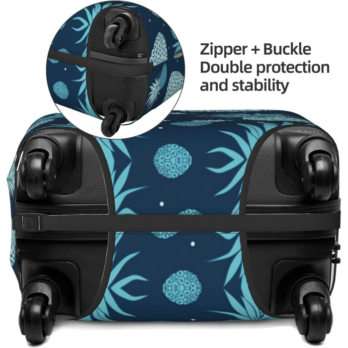 Чохол для валізи Ananas, міцний захист, підходить для багажу розміром 45.7-81.3 см, малий, Чорний