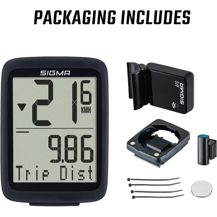 Велокомп'ютер SIGMA BC 8.0 WL, 1.9 дюйма, Водонепроникний, Пластик/ATS, Чорний