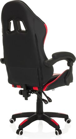 Офісне крісло, ігрове крісло GAMEBREAKER W02, письмове крісло з підголівником та поперековою опорою, регульована висота, штучна шкіра чорного/червоного кольору.