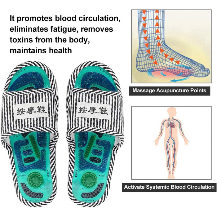 Точковий масаж Тапочки, магнітотерапія Масажне взуття Масажні тапочки Охорона здоров'я Активація крові Розслаблення ніг Масажне взуття для чоловіків і жінок (чоловіків)