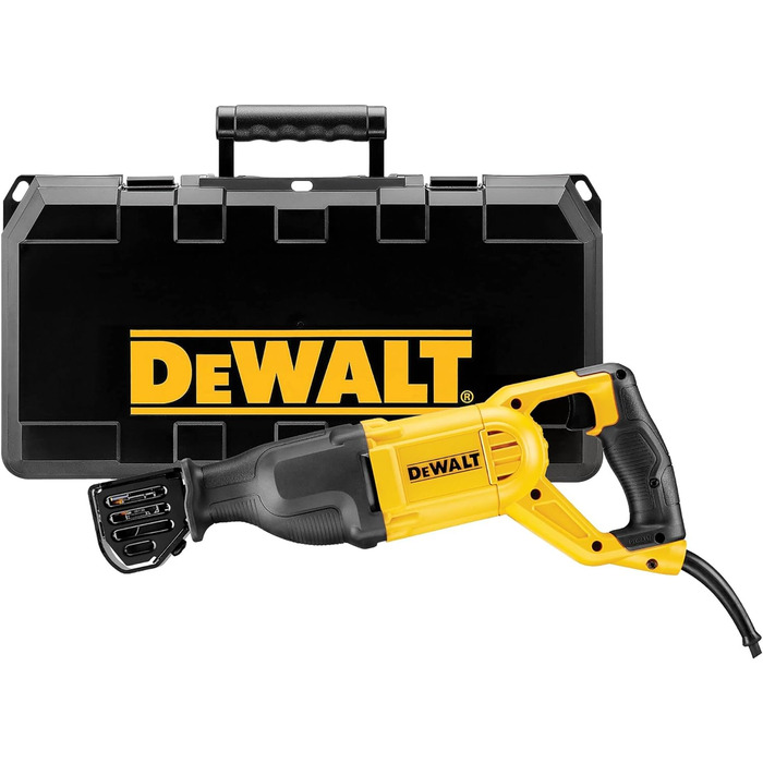 Шабельна пила DEWALT потужністю 1100 Вт (довжина ходу 29 мм, макс. пропил (деревина) 280 мм, вкл. кейс для транспортування), DWE30