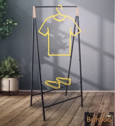 Стійка для одягу Casa Si Garment Rack Bamboo Black (CS92308W04)