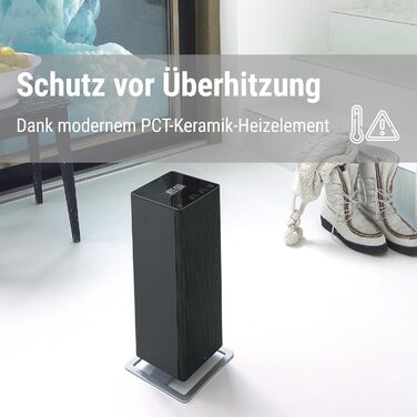 Великий вентилятор-обігрівач Stadler Form Anna з контролем температури, 8 режимами нагріву (300-200 Вт), захистом від перекидання та автоматичним режимом, білий