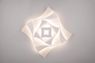 Стеля LED-світильник Trio Leuchten Akita 647110131, матовий білий метал, акрил, 56 Вт LED, з пультом, диммер, зміна кольорів
