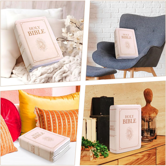 Подушка для Біблії, оксамитова подушка 33x22x9 см у формі книги, колір хакі, подушка для Біблії, затишна подушка для Біблії віри, подарунки з Біблії для жінок та чоловіків