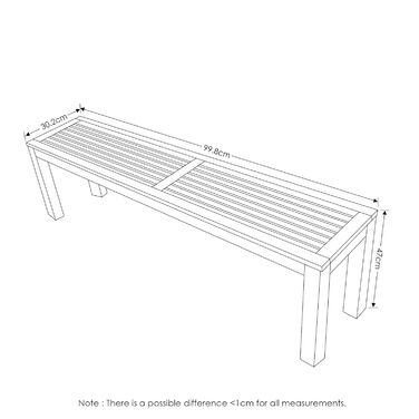 Вулична лавка Furinno Tioman з тикової олії, дерево, натуральне, 30.23 x 99.82 x 46.9 см