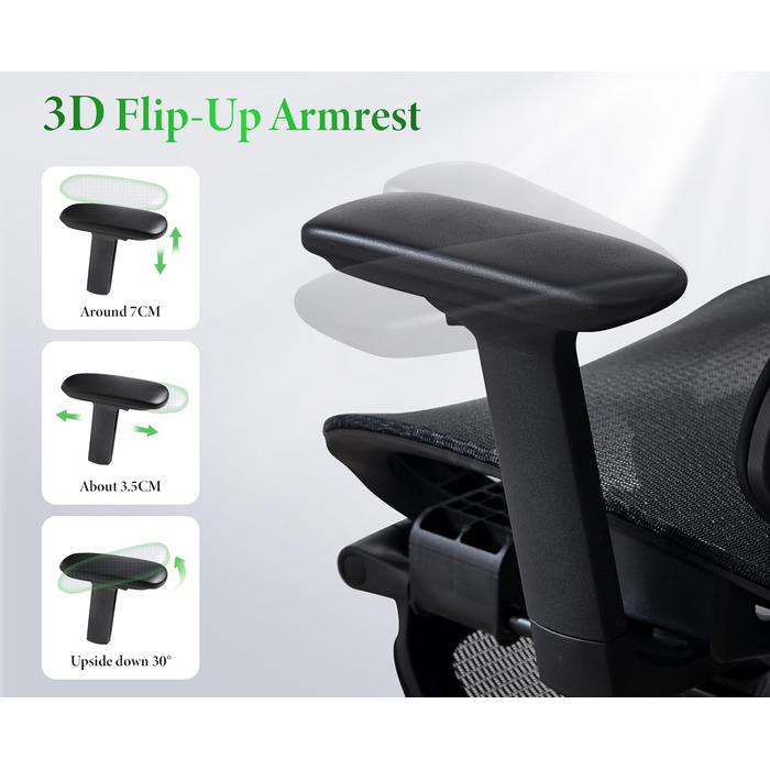 Ергономічне офісне крісло, стілець для роботи з функцією гойдання, регульована висота, виготовлений з сітчастої тканини, обертове крісло для навчання, офісу, домашнього офісу, чорний колір
