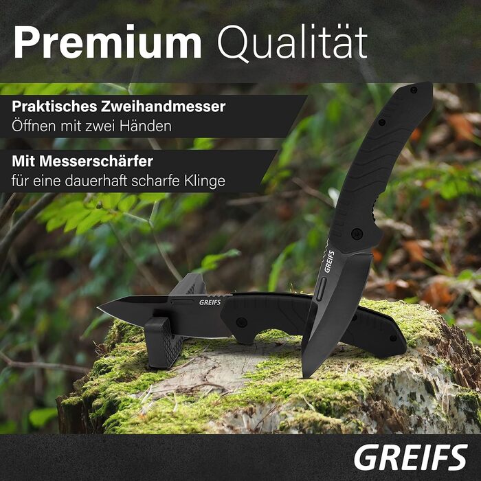 Складаний ніж G1 (дворучний) з точилкою та чохлом, EDC ніж Outdoor & Survival кишеньковий ніж, ніж для виживання, мисливський ніж