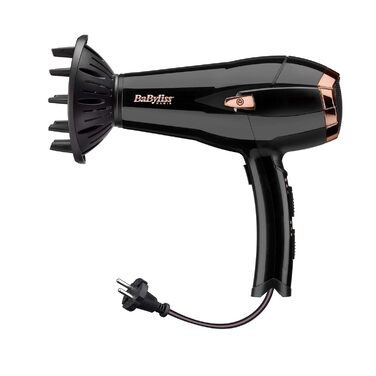 Набір BaByliss фен Cordkeeper 2000W з автоматичним змотуванням кабелю в ручку (D373E) та випрямляч Super Smooth з іонною технологією (ST393E, 140C - 235C), чорний