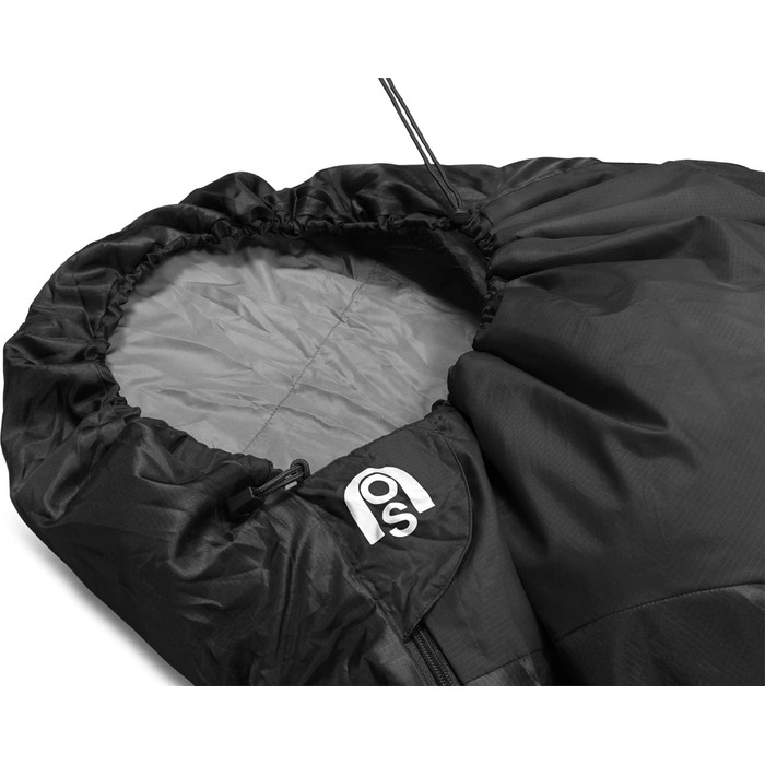 Ультралегкий спальний мішок normani Runty КОМПАКТНИЙ РОЗМІР Наповнювач з 3D мікрофібри Microtech, водонепроникний літній спальний мішок темно-чорний 210 см x 75 см x 60 см (лівий)