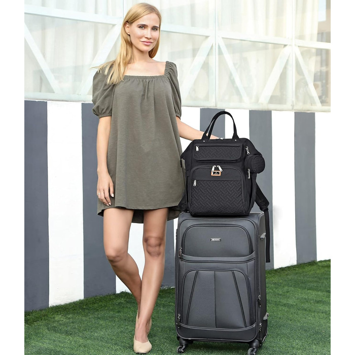 Рюкзак багатофункціональний великий пеленальний рюкзак дитяча сумка з пеленальним килимком і ременями для коляски і манекеном сумк