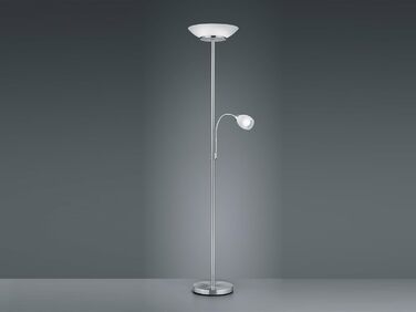 Торшер Reality Lighting Gerry R40063107, метал нікель матовий, скло біле, крім 2 шт. E27 і E14