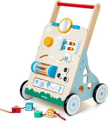 Ходунки для немовлят дерев'яні 10 в 1 Використовуйте як ходунки Baby Baby Walker Wood з прогумованими дерев'яними колесами та центром активності Walker Baby Baby Toy Toy для хлопчиків і дівчаток