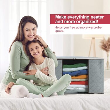 Сумка для зберігання GoMaihe 4 комплекти велика складна коробка для зберігання з кришкою, посиленою ручкою та блискавкою, органайз