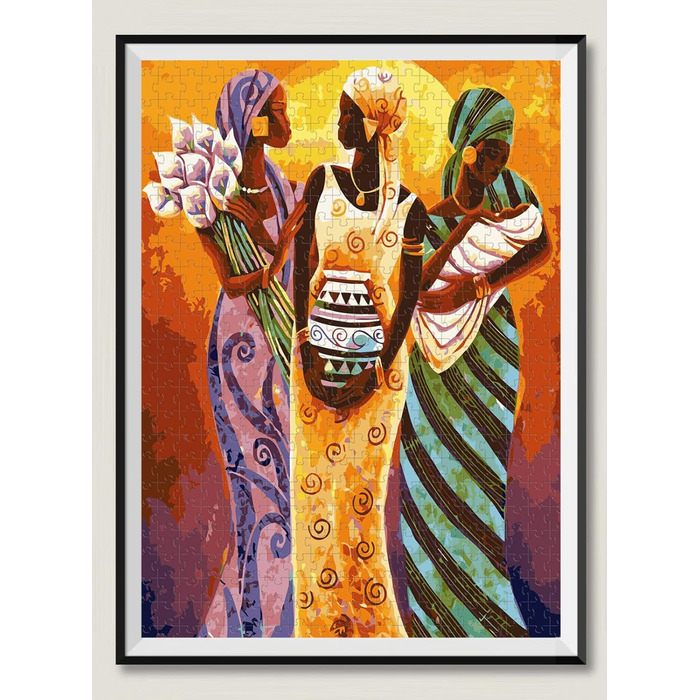 Пазл для дорослих на 8000 елементів Африканське мистецтво Пазл ТРИ жінки Ідеально підходить для розслаблення та медитації, навчаль