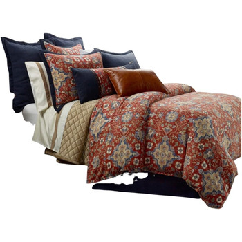 Комплект постільної білизни HiEnd Accents Melinda з 3-х предметів з випраної білизни, двоспальний, різнокольоровий King Multicolou