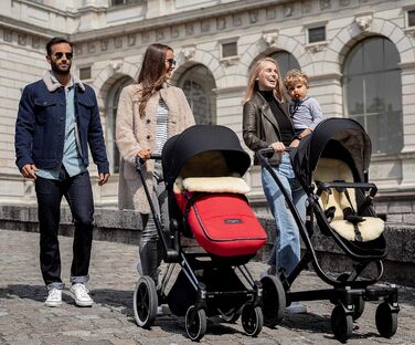 Муфта для ніг з овчини AROSA - тепла коляска, муфта для ніг (діти від 6 до 36 місяців), медичне хутро, в кольорі Black (чорний)