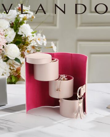 Маленька обертова шкіряна скринька для ювелірних виробів Vlando, підставка для ювелірних виробів, футляр для дорожніх ювелірних виробів, скринька для зберігання сережок, подарунки на день народження/новий рік для жінок та дівчат, сірий колір