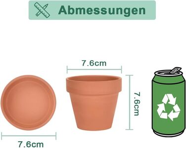 Теракотові горщики vensovo з блюдцями, 7,6 см, глиняний горщик, керамічний горщик, кактус, квіткові горщики, горщик для сукулентів, дренажний отвір, ідеально підходить для рослин, виробів, весільних подарунків, 12 шт. , коричневий 1