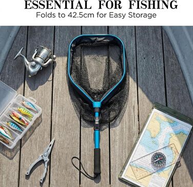 Гумований підсак для риболовлі, телескопічний складаний підсак, сачок для лосося, сома, окуня, легко ловити та випускати