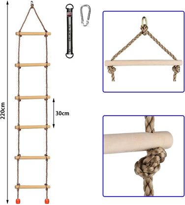 Багатофункціональна гойдалка-трапеція,Трапеція з пластиковими кільцями,Багатофункціональна дитяча дерев'яна трапеція,Трапеція з кі