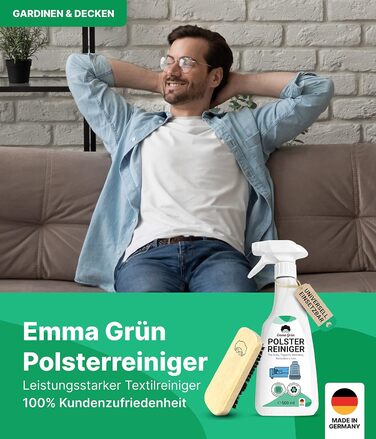 Засіб для чищення оббивки для диванів, диванів та автосидінь 500 мл включаючи щітку для оббивки - Sustainable & Anti Odor - Засіб