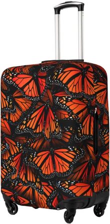 Чохол для валізи Метелики Монарх, міцний захист, підходить для багажу розміром 45.7-81.3 см, малий, Чорний