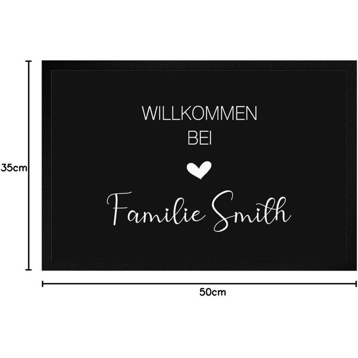 З любов&39ю зроблено Персоналізований килимок для дверей з іменем для використання в приміщенні та на вулиці для сімей, подарунок для пар на новосілля, день народження, килимок для дверей з іменем, чорно-білий