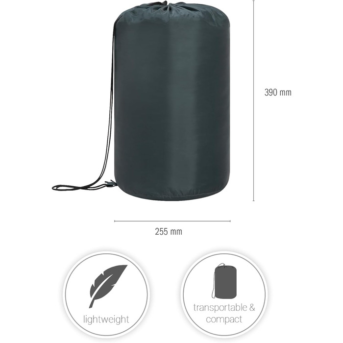 Спальний мішок Paco Home для вулиці, який можна прати, дихаючий, для дорослих та дітей, літо/зима, спальний мішок-ковдра, для кемпінгу/подорожей, антрацитовий, 220x70x6 см