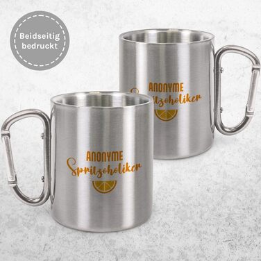 Чашка для пиття з нержавіючої сталі з карабіном Ідея подарунка 330 мл Чашка Для кемпінгу Ключки Срібний