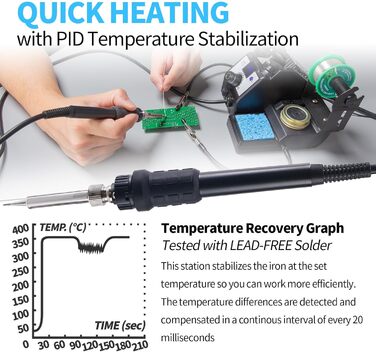 Паяльна станція YIHUA 926LED-IV 60W 90480C паяльник з 2 додатковими ручками, дозатор припою, 5 додаткових жал, насос для видалення