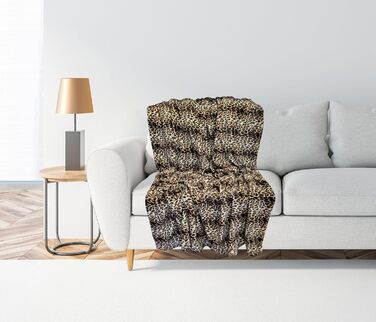 Жива ковдра, ковдра зі штучного хутра, м&39яка ковдра, тваринний принт, леопард, розкішна ковдра з кашеміру м&39якого на дотик коралового флісу, приблизно 150x200 см (леопард), 24