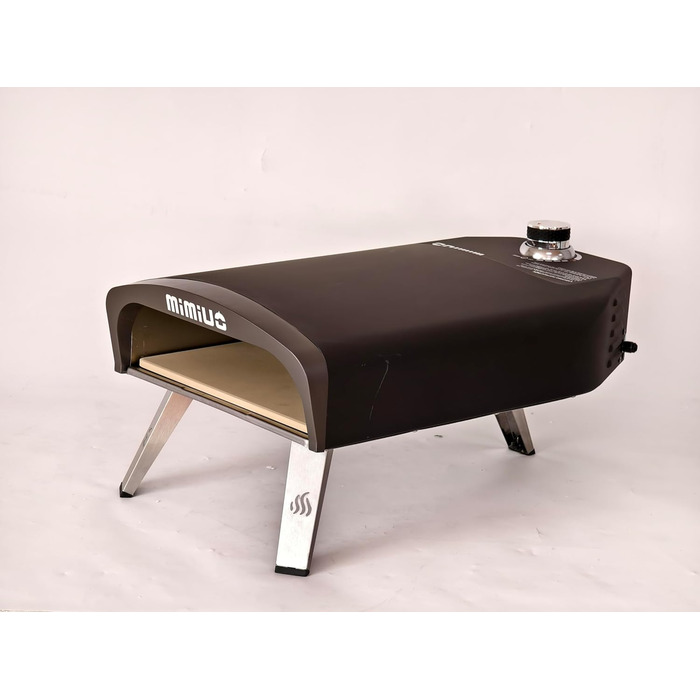 Газова піч для піци Mimiuo з каменем для піци та лопатою для піци, мобільна піч для піци, портативна піч для піци для патіо та балкона, піч для піци для саду, на відкритому повітрі, газова піч для піци, чорна