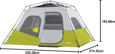 Намет-кабінет CORE Instant Cabin Tent для 6 осіб з настінним органайзером