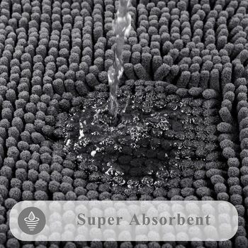 Комплект килимків для ванної кімнати темно-сірого кольору, 3 предмети, нековзний, можна прати, комплект килимків для ванної з шенілу, килимок для душу та ванни, килимок для туалету з вирізом (45x6550x80U50x60см) 45x6550x80U50x60см Темно-сірий