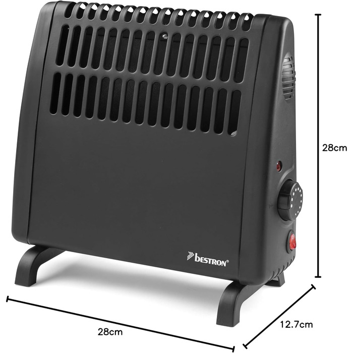 Електричний захист від замерзання Bestron, пристрій захисту від замерзання зі змінним термостатом та автоматичним вимиканням, клас захисту IP24, також підходить для гаражів, караванів, інструментальних сараїв та садових сараїв, 400 Вт, чорний