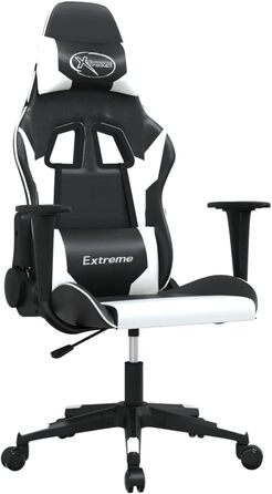 Ігрове крісло INLIFE чорно-біле зі штучної шкіри, Меблі, Крісла, Ігрові крісла, Біле, 15,3 кг, 3143692