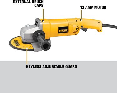 Дюймова середня кутова шліфувальна машина DeWalt DW840, 7-