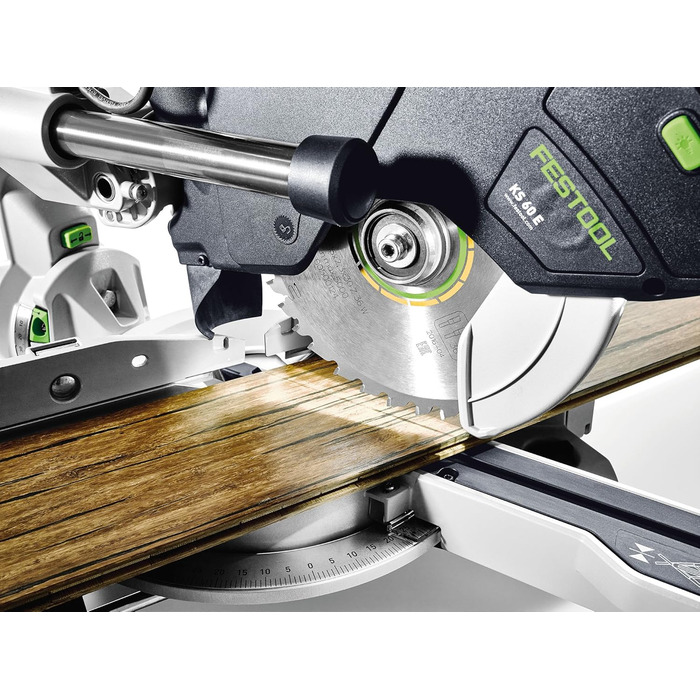 Поперечна пила Festool KS 60 E-UG-Set/XL KAPEX (з пиляльним диском WOOD UNIVERSAL, гвинтовим затискачем, світлодіодним підсвічуванням, кутовим скосом, піднесенням, шестигранним ключем, опорною рамою, поперечним захисним кожухом)